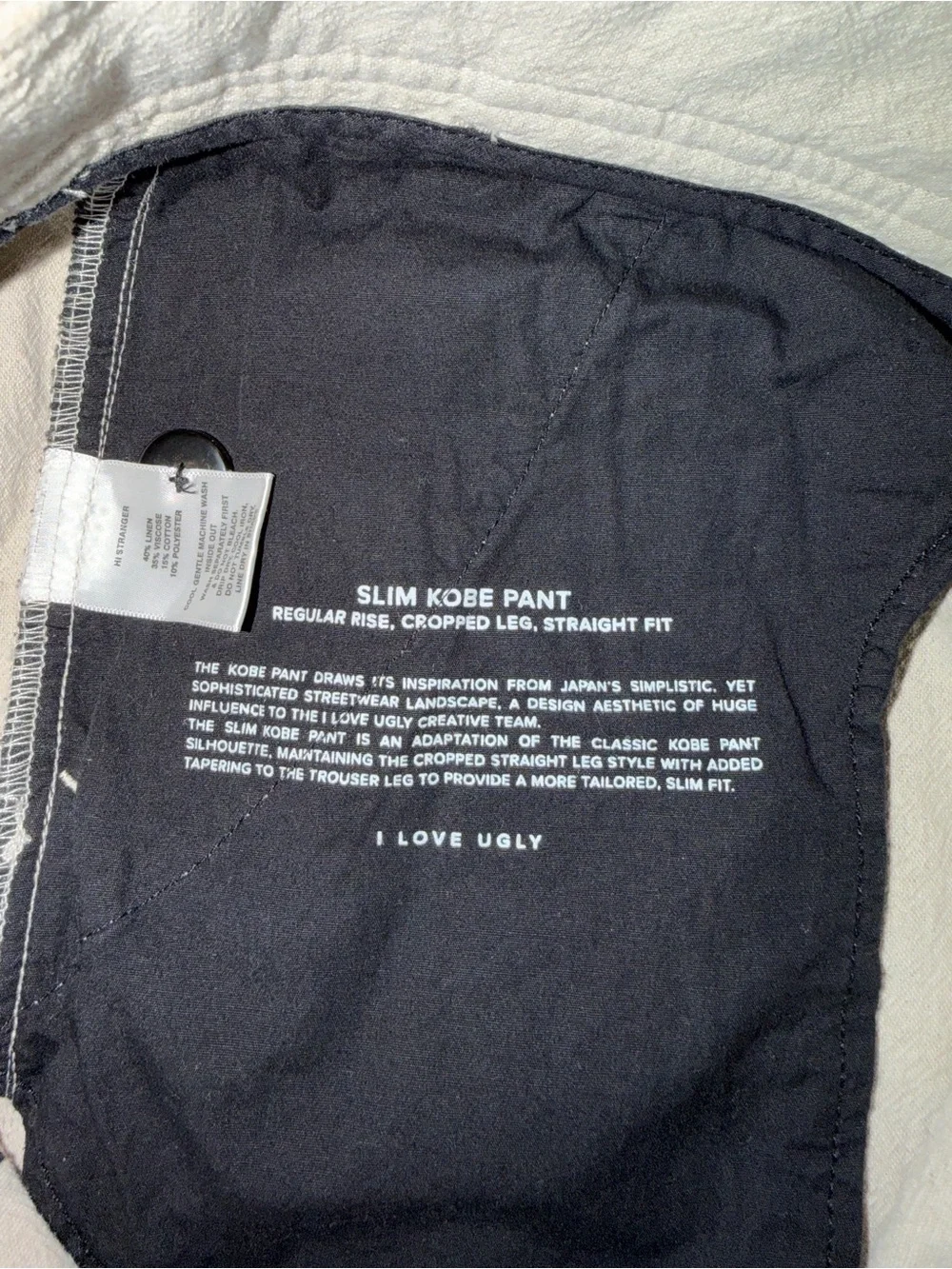 Cropped Straight Chino Pants in Off-White
